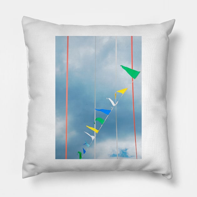 Bunting Flags in Ligosullo Pillow by jojobob