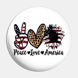 Peace Love America Pin