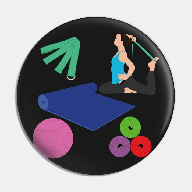 Yoga Accessories Stickers Pin by VectorPB