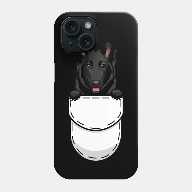 Funny Belgian Shepherd Groenendael Pocket Dog Phone Case by Pet My Dog