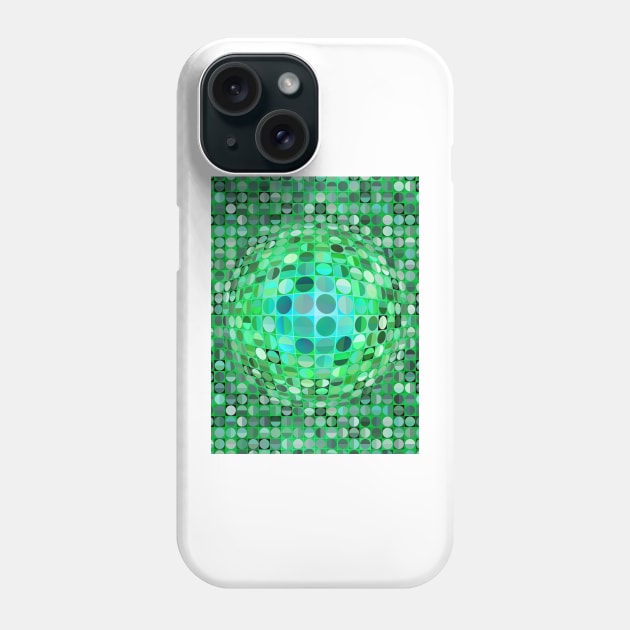 Optical Illusion Sphere - Green Phone Case by BonniePhantasm