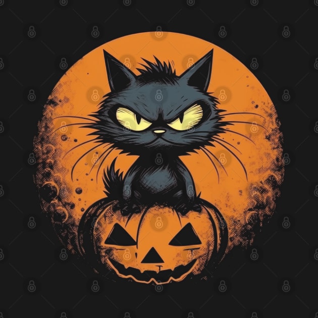 Irritable Black Halloween Cat by MythicLegendsDigital