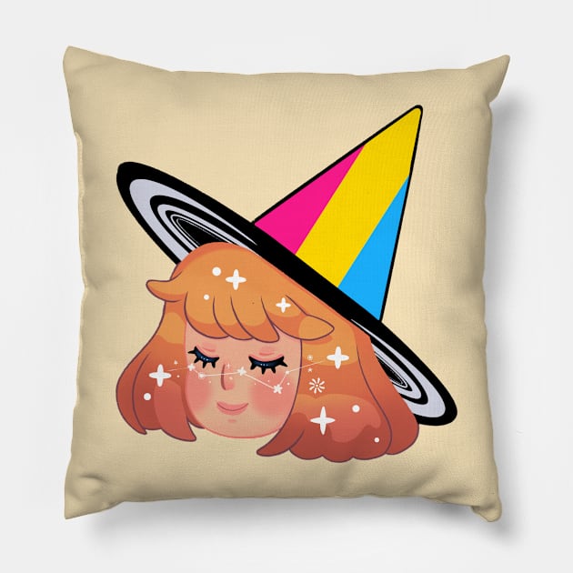 Pan Witch Pride Pillow by Leyawa Illustrations