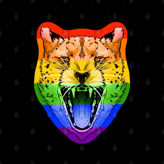 illustrated CHEETAH PRIDE series (gay pride flag) rainbow ROYGBIV by illustratelaw