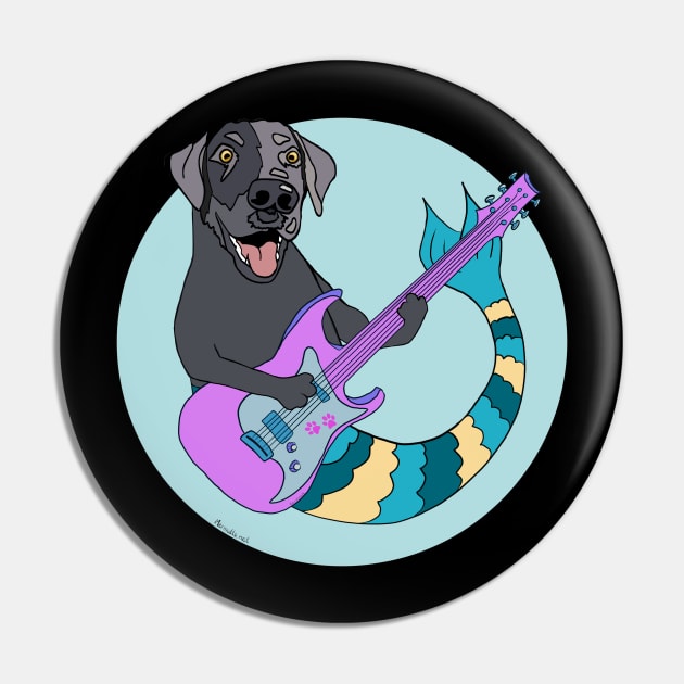 Guitar Playing Mermutt Pin by abrushwithhumor