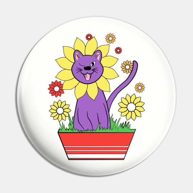 Cheeky cat flower illustration Pin by HigoPico