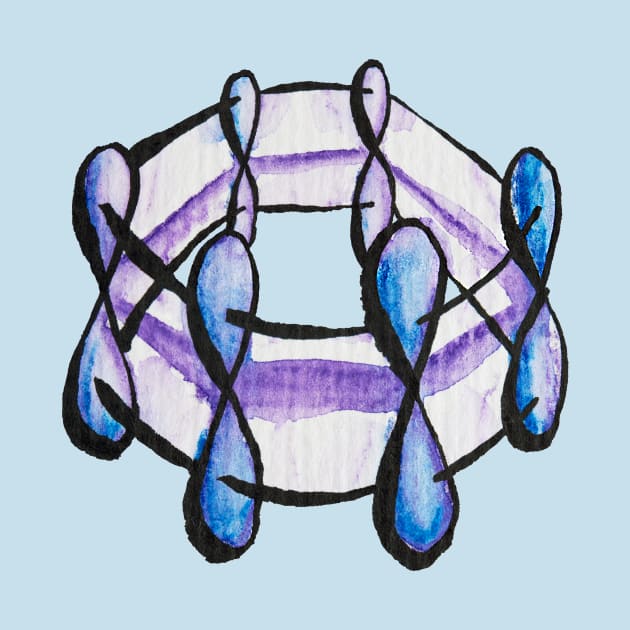 Benzene Molecule Organic Chemistry Art by Boriana Giormova