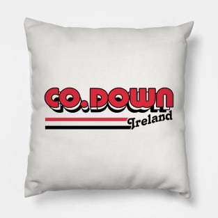 County Down / Retro Style Irish County Design Pillow