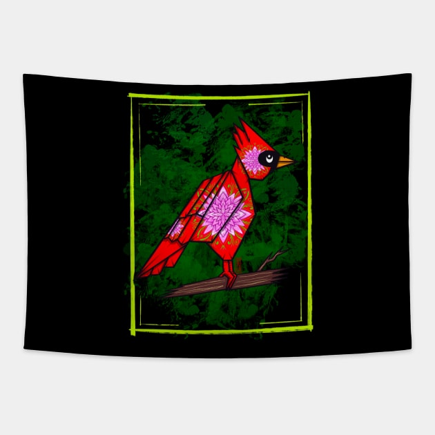 Origami cardinal Tapestry by Chillateez 