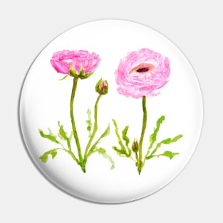 2 pink  ranunculus flowers Pin