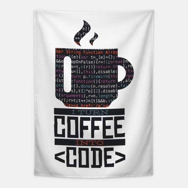 Coffee Coder Tapestry by Urban_Vintage