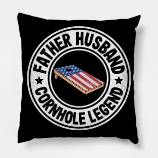 Father Husband Cornhole Legend American Flag Board Cornhole Pillow