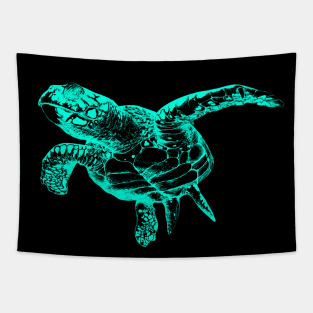 Sea Turtle (Neon) Tapestry