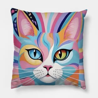 Whisker Wonderland: Abstract Cat Dream Pillow