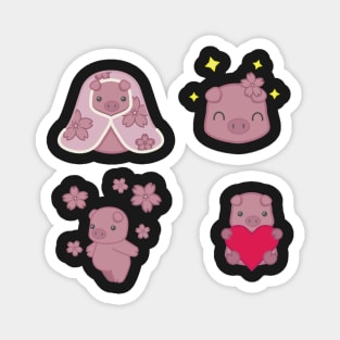 Pleasantly Plump Piggy Sticker Pack Magnet