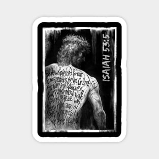 Connecting Wounds, stripes, furrowed back, Christ, Isaiah 53:5 Magnet