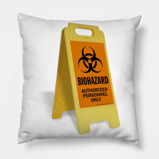 Biohazard Floor Sign Pillow by DeeDeeCro