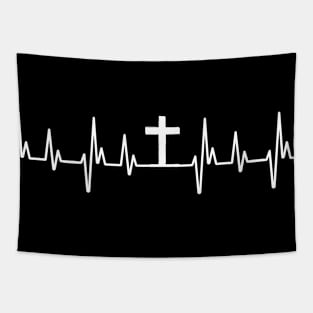 Heartbeat Cross, I love Jesus Christ Tapestry