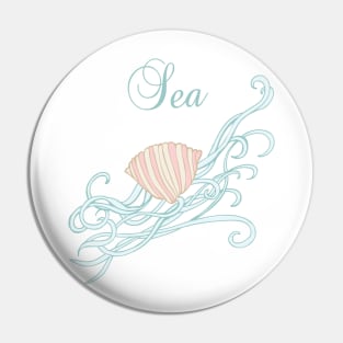 Shell with waves Pin