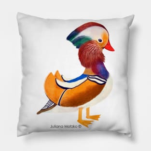 Mandarin Duck realistic illustration Pillow