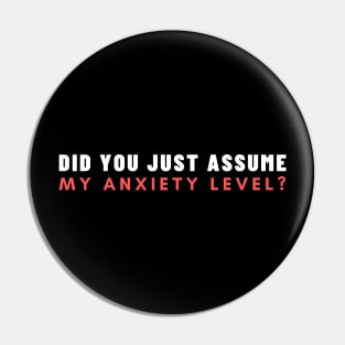 Did You Just Assume My Anxiety Level? Pin