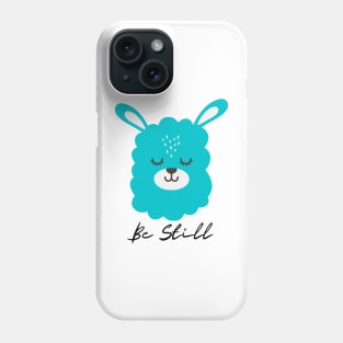 Blue Meditating Llama be still and know Phone Case