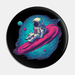 Astro Dreams - Vibrant Astronaut in Space Design Pin