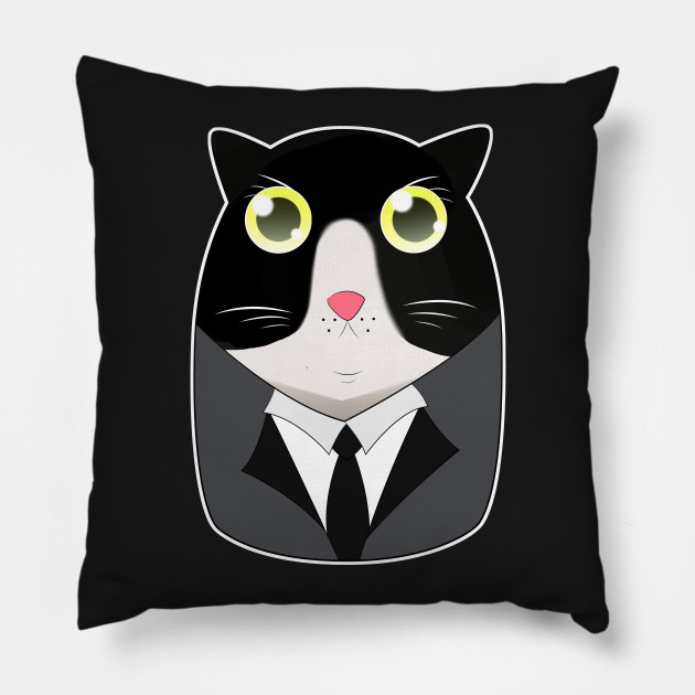 A Cat Born With Tuxedo Suit Cat Pillow Teepublic