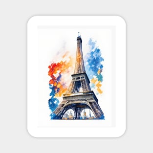 Eifel Tower In Watercolor Style - AI Art Magnet