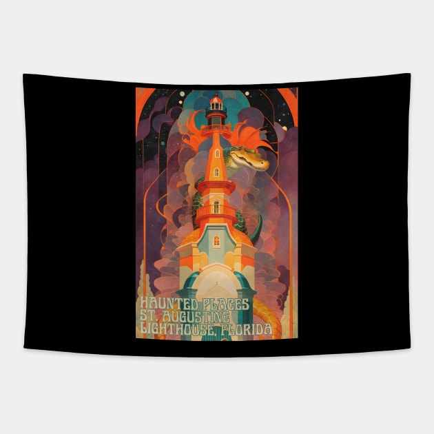 Haunted Places St. Augustine Lighthouse Florida Tapestry by DanielLiamGill