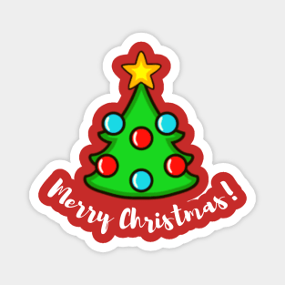 Merry Christmas Fun Christmas Tree Design Magnet