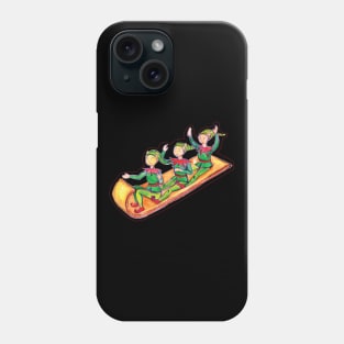 Elves on toboggan in gouache Phone Case