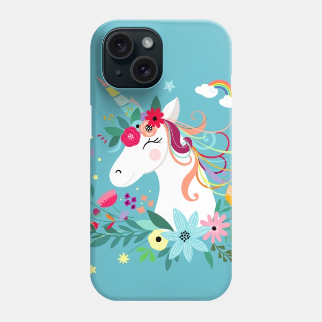 Whimsical Unicorn Love Phone Case by machmigo