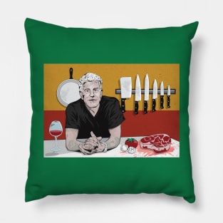 anthony bourdain poster Pillow