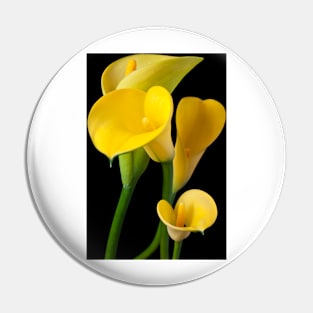 Four yellow calla lilies Pin