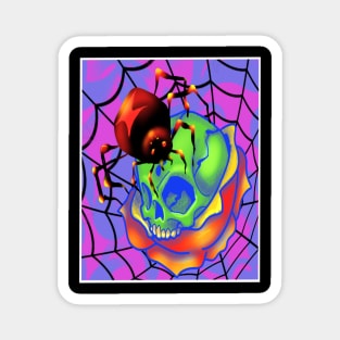 Spider skull and Rose Magnet