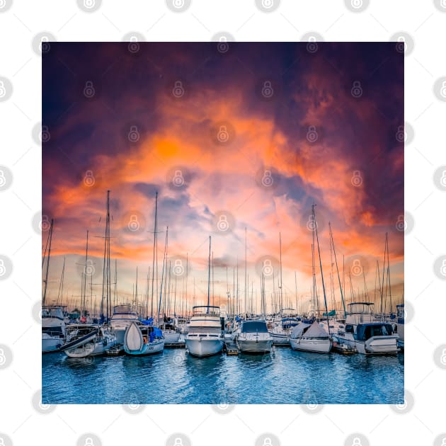 Australian Sailing - The Boat Harbour at Sunset by Custom Autos