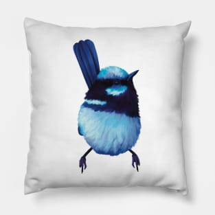 Superb Blue Fairy Wren. Gorgeous little bird showing off his beautiful blue plumage. Unique gift Pillow