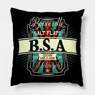 Bonneville Salt Flats Utah Legendary Motorcycle Racer Pillow