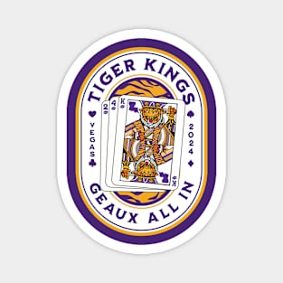 2024 Louisiana Tiger King Playing Card // Awesome King Tiger Purple and Gold Magnet