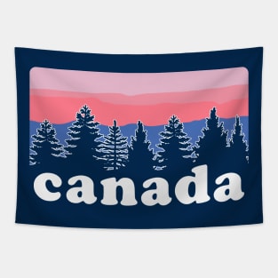 Canada Pine Tree Sunset Tapestry