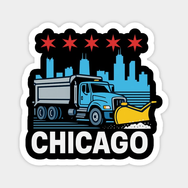 Chicago-Salt-Trucks-Winter-Ops-Crew-Graphic Magnet by ArtistTee ⭐⭐⭐⭐⭐