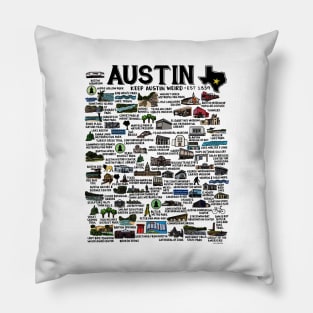 Austin Texas Map Pillow