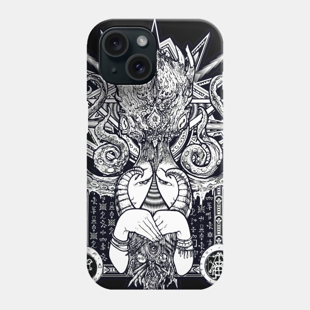 Golden Goat Totem Chaos Magic Gematria Zodiac Scull Phone Case by Esoteric Origins