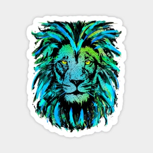 Bluish Grey Lion Head - Lion Portrait - Tigazprint Magnet
