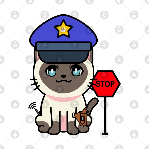 Cute siamese cat is a police by Pet Station