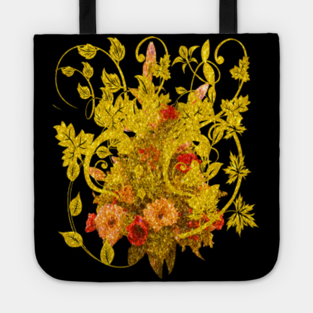 Rose Gold Glitter Golden Flower In Black Color Golden Rose