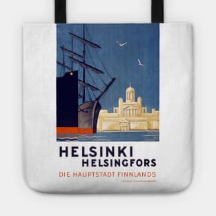 Vintage Travel Poster Finland Helsinki Tote