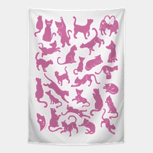 Pink Cat Pattern Tapestry