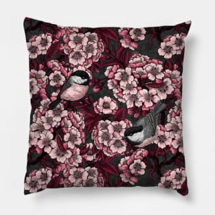 Night cherry garden Pillow